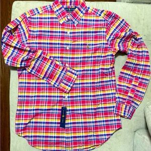 Ralph Lauren Plaid Long Sleeve Size M new with tag.